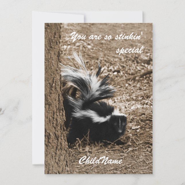 Cartão De Festividades You are so stinkin' special - little skunk photo (Frente)