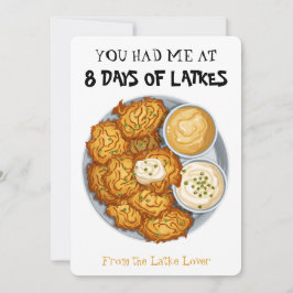 Cartão De Festividades You Had Me at 8 Days of Latkes Funny Hanukkah