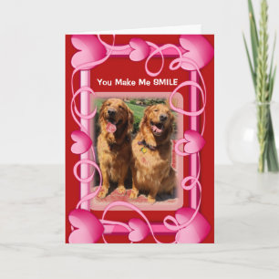 Cartão De Festividades You Make Me Smile with My Heart Dog Valentine Card