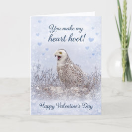 Cartão De Festividades You Make My Heart Hoot: Snowy Owl Valentine’s Day