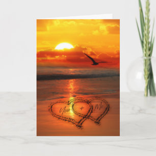 Cartão De Festividades You + Me Written in the Sand Valentine's Day