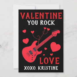 Cartão De Festividades You Rock Electric Guitar Kids Valentines Day Note