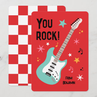 Cartão De Festividades You rock guitar classroom valentine's day card