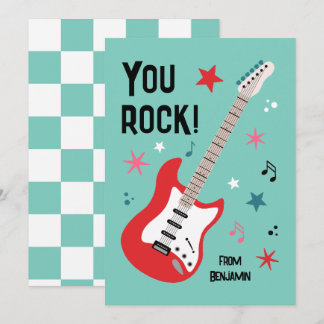 Cartão De Festividades You rock guitar classroom valentine's day card