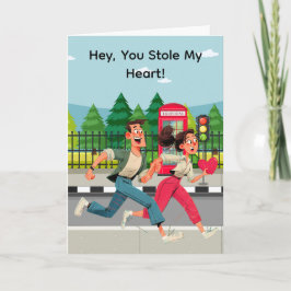 Cartão De Festividades "You Stole My Heart" cute Valentine card