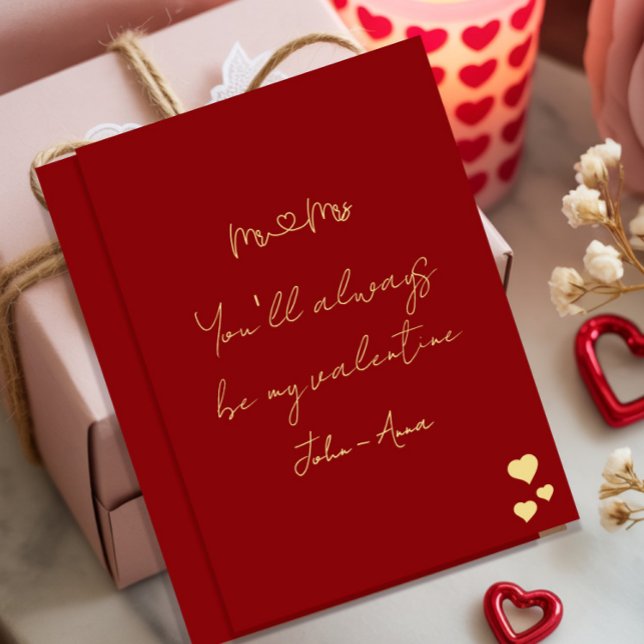 Cartão De Festividades You'll Always Be My Valentine Mr and Mrs Flat (Criador carregado)