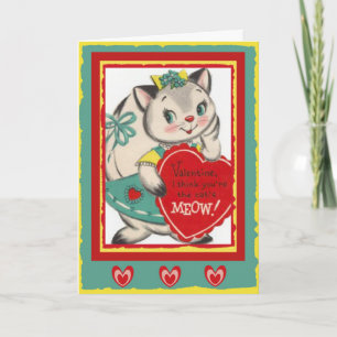 Cartão De Festividades Your the Cat's Meow Retro Valentine Card