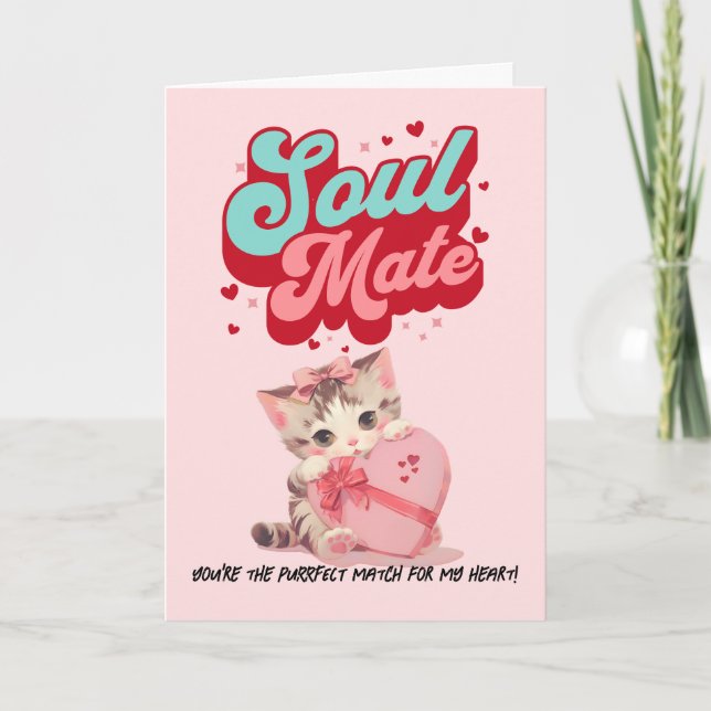 Cartão De Festividades You're Purrfect Cat Mom Valentine’s Day Card (Frente)