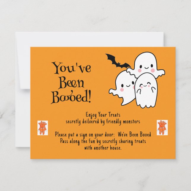 Cartão De Festividades You've Been Booed We've Been Booed Cute Halloween (Frente)