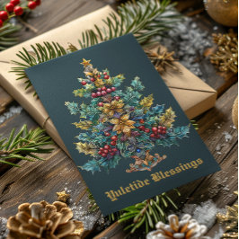 Cartão De Festividades Yule Blessings Winter Solstice Holiday Card