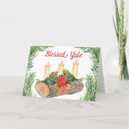 Cartão De Festividades Yule Log Pagan Wicca, Abençoado,