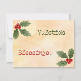 Cartão De Festividades Yuletide Blessings Watercolor