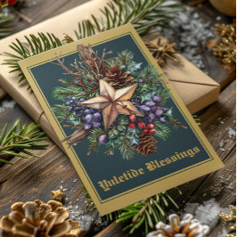 Cartão De Festividades Yuletide Blessings Winter Solstice Holiday Card