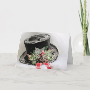 Cartão De Festividades Yuletide Decorated Top Hat