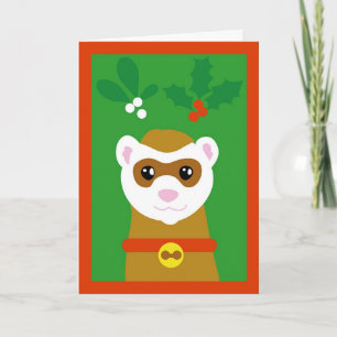Cartão De Festividades Yuletide ferret
