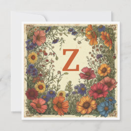 Cartão De Festividades "Z" Trinidad Orange: Bloom e Monograma