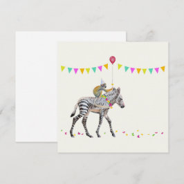Cartão De Festividades Zebra balloon party