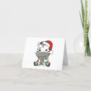 Cartão De Festividades Zebra Natal Animais de inverno Férias Zebras