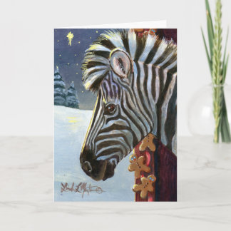 Cartão De Festividades Zebra para o Natal