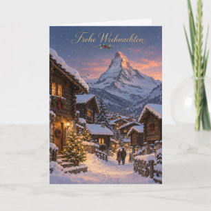 Cartão De Festividades Zermatt Matterhorn Feliz Natal
