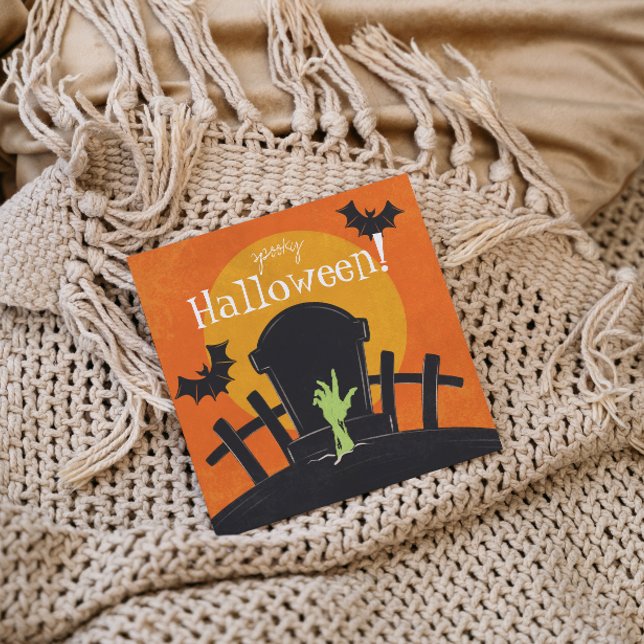 Cartão De Festividades Zumbi do Halloween (Criador carregado)