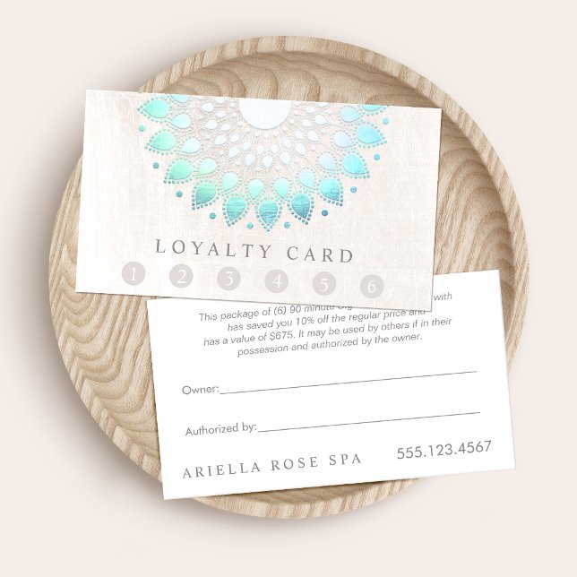 Cartão De Fidelidade 6 Punch Customer Leyalage Massage Spa Lotus (Criador carregado)