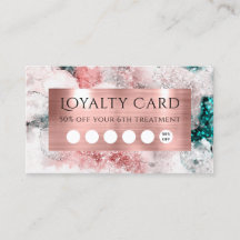 Cartão de fidelidade à folha de ouro com rosa de c