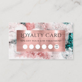 Cartão de fidelidade à folha de ouro com rosa de c