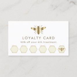 cartão de fidelidade à folha de ouro simulada