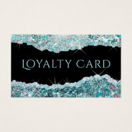 Cartão de fidelidade à glitter eal iridescente