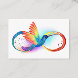 Cartão De Fidelidade Arco-íris Hummingbird com símbolo Infinito
