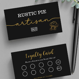 Cartão De Fidelidade Artisan Dourada padaria chef de cozinha que cozinh