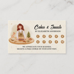 Cartão De Fidelidade Bagaço de aquarela Elegante Pastelaria