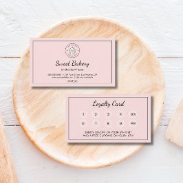 Cartão De Fidelidade Bakery Custom Logo Pink Business Reward