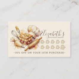 Cartão De Fidelidade Bakery Pastry Chef Baking Catering Loyalty Punch