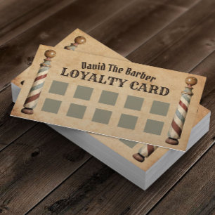 Cartão De Fidelidade Barber Compra Barbershop Vintage Loyalty Punch