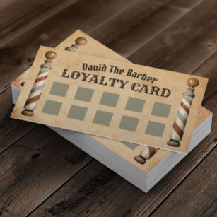 Cartão De Fidelidade Barber Compro Barbershop Vintage Loyalty Punch