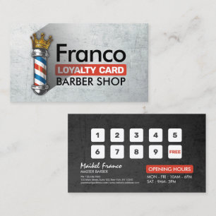 Cartão De Fidelidade Barber Hair Compra Rei Coroa Barbeiro Par Salão