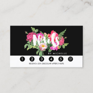 Cartão De Fidelidade Beauals Nail Salon Black Loyalty Card