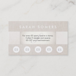 Cartão De Fidelidade Beauty Salon e Spa 5 Stamp Punch Loyalty Card