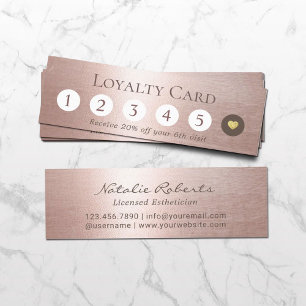 Cartão De Fidelidade Beauty Salon Modern Blush Rosa Dourado Lealdade