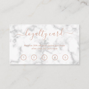 Cartão De Fidelidade Bela Elegante Simples Salão Rosa Dourado Marble