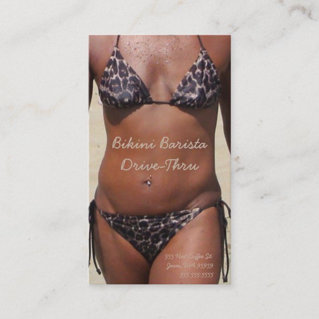 Cartão De Fidelidade Bikini Barista Faça Sua Foto Personalizada (Frente)