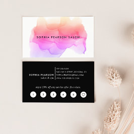 Cartão De Fidelidade Blot de Aquarela Moderna