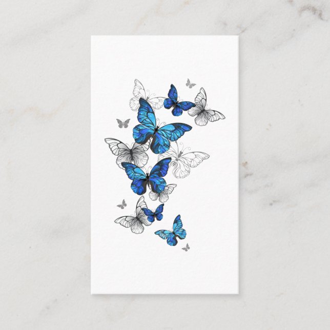 Cartão De Fidelidade Blue Flying Butterflies Morpho (Frente)