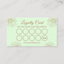 Cartão De Fidelidade Blush Green loyalty Card for Salon & Beauty Artist