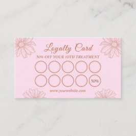 Cartão De Fidelidade Blush Pink Loyalty Card for Salon & Beauty Artists