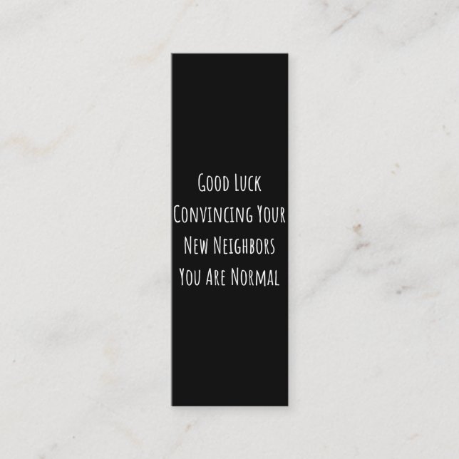 Cartão De Fidelidade Boa Sorte Convencendo Seus Novos Vizinhos Que Você (Frente)