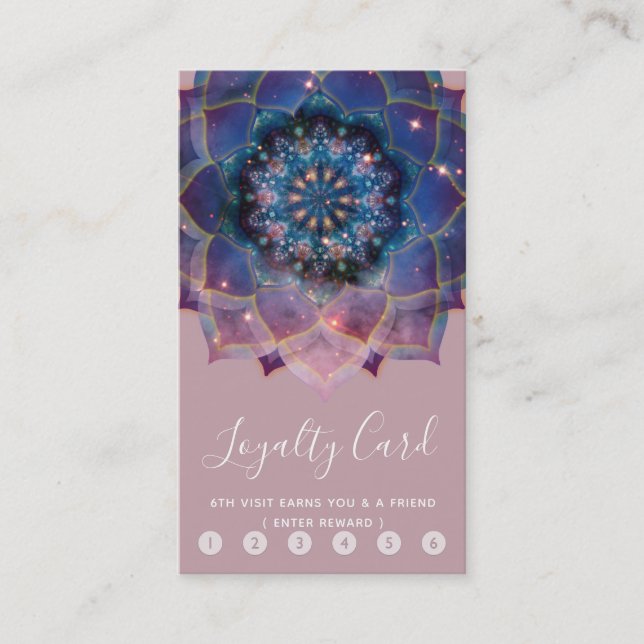 Cartão De Fidelidade Boho Nebula Bloom | Design Mandala (Frente)