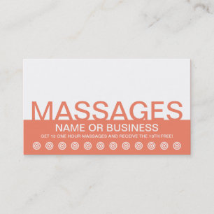 Cartão De Fidelidade bold Cartão-fidelidade do cliente MASSAGES